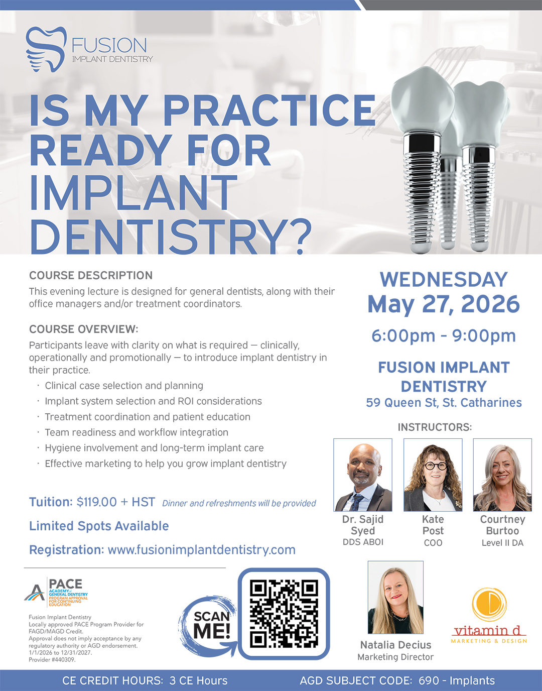 Dental education event about preparing a practice for implant dentistry