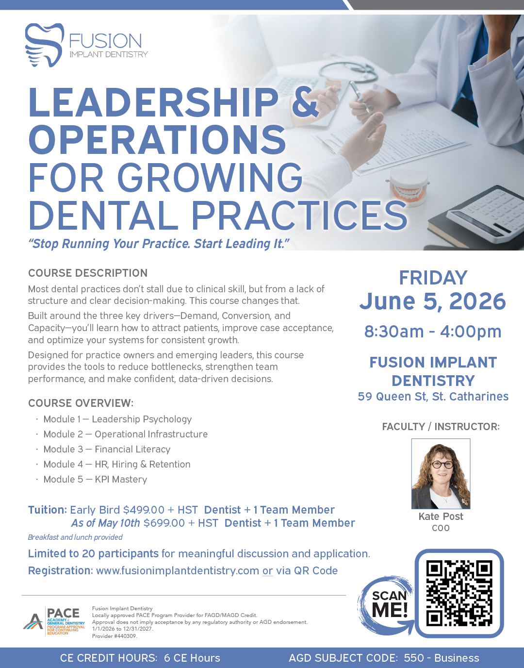 Dental leadership and operations course for growing practices
